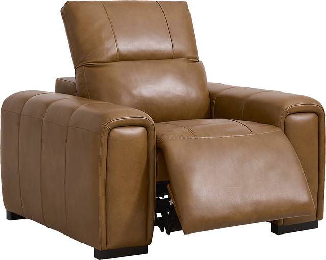 Huntington Saddle Leather Dual Power Recliner - Thumbnail - Image 1