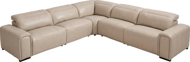 Huntington Ivory 5 Pc Leather Dual Power Sectional - Thumbnail - Image 3