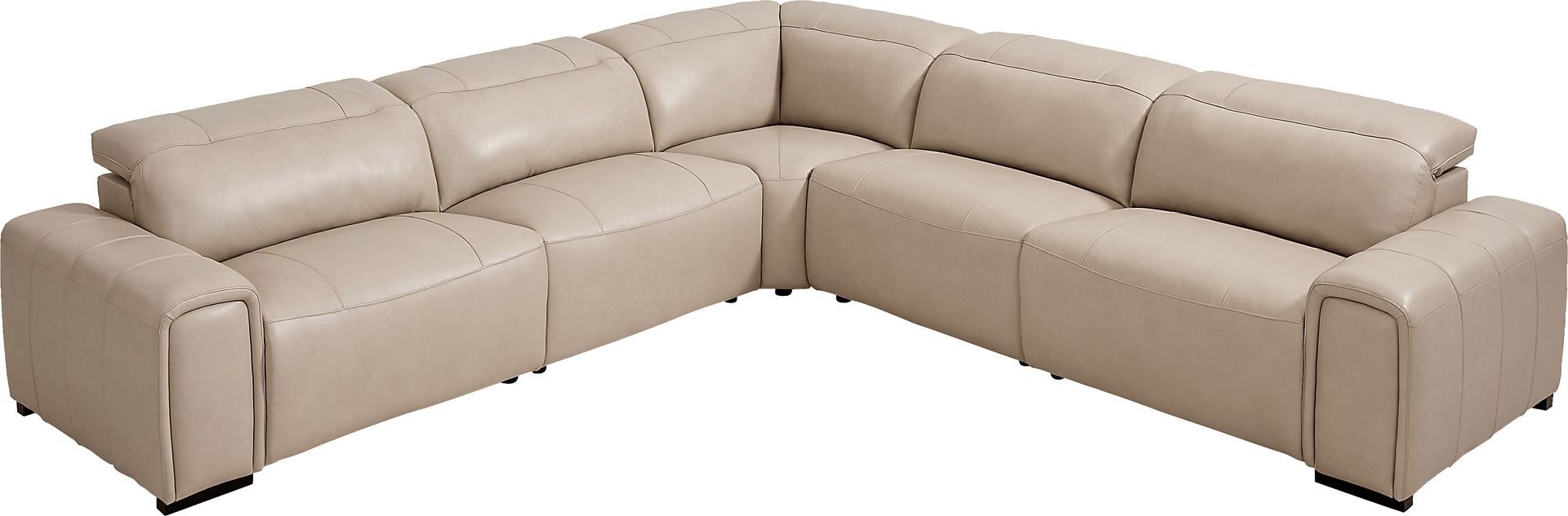 Huntington Ivory 5 Pc Leather Dual Power Sectional - Image 3