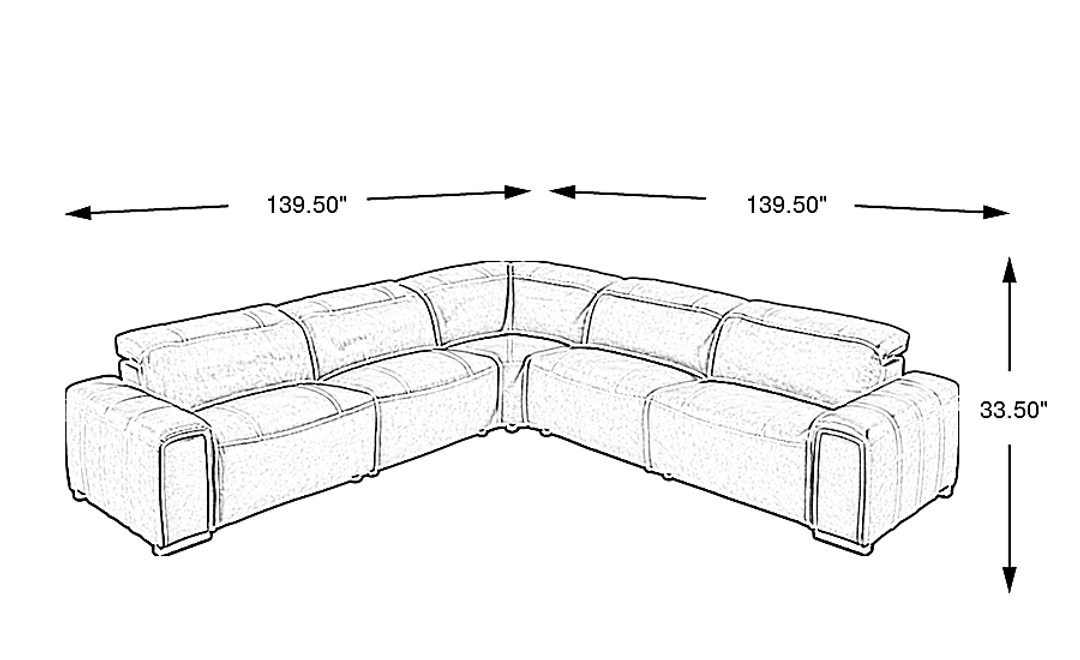Huntington 5 Pc Leather Dual Power Reclining Sectional