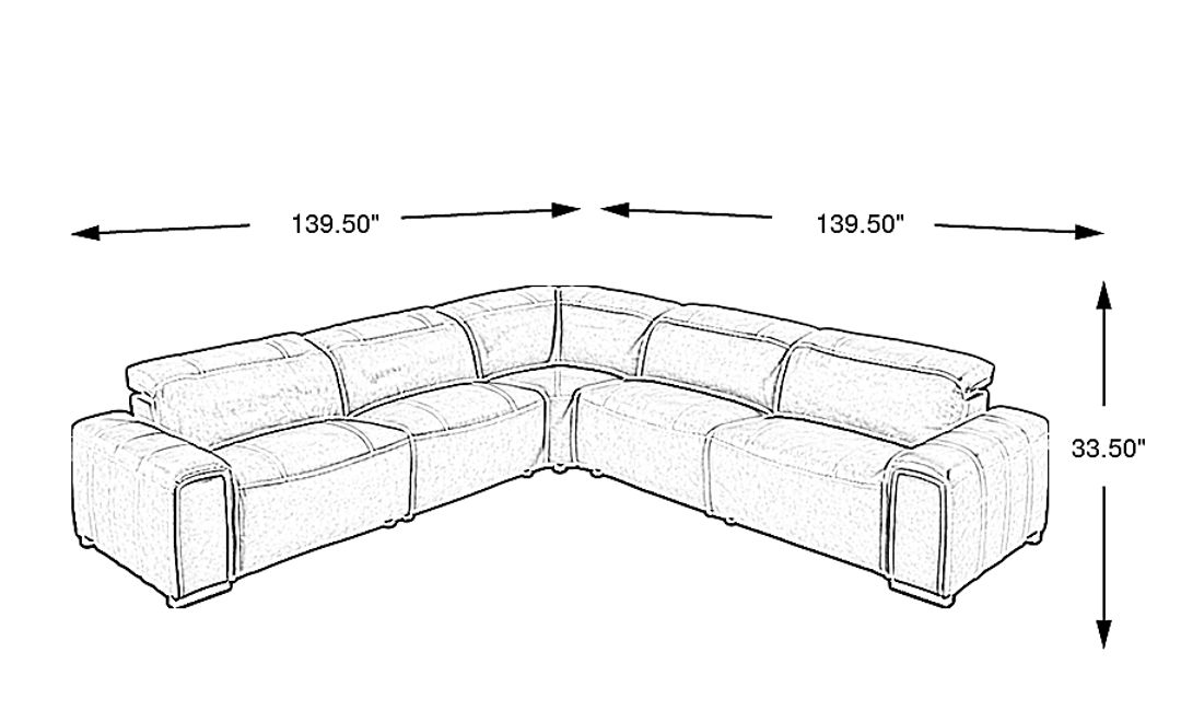 Huntington 5 Pc Leather Dual Power Reclining Sectional