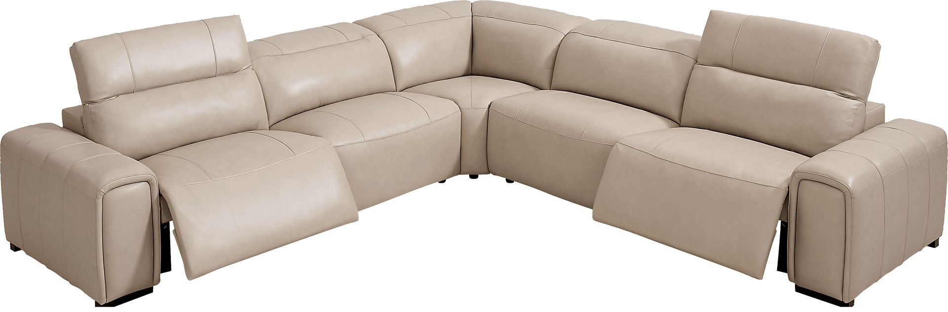 Huntington Ivory 5 Pc Leather Dual Power Sectional - Image 1