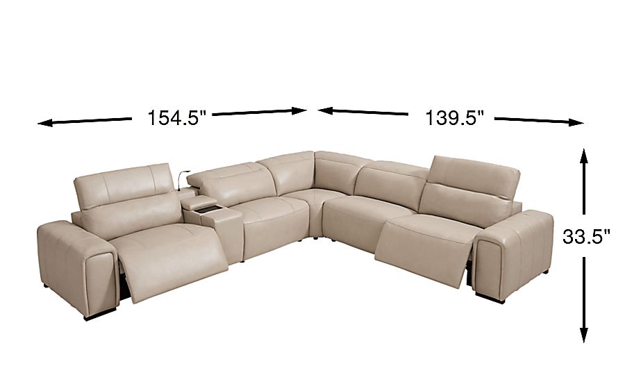 Huntington Leather Dual Power Reclining Sectional - Thumbnail 4