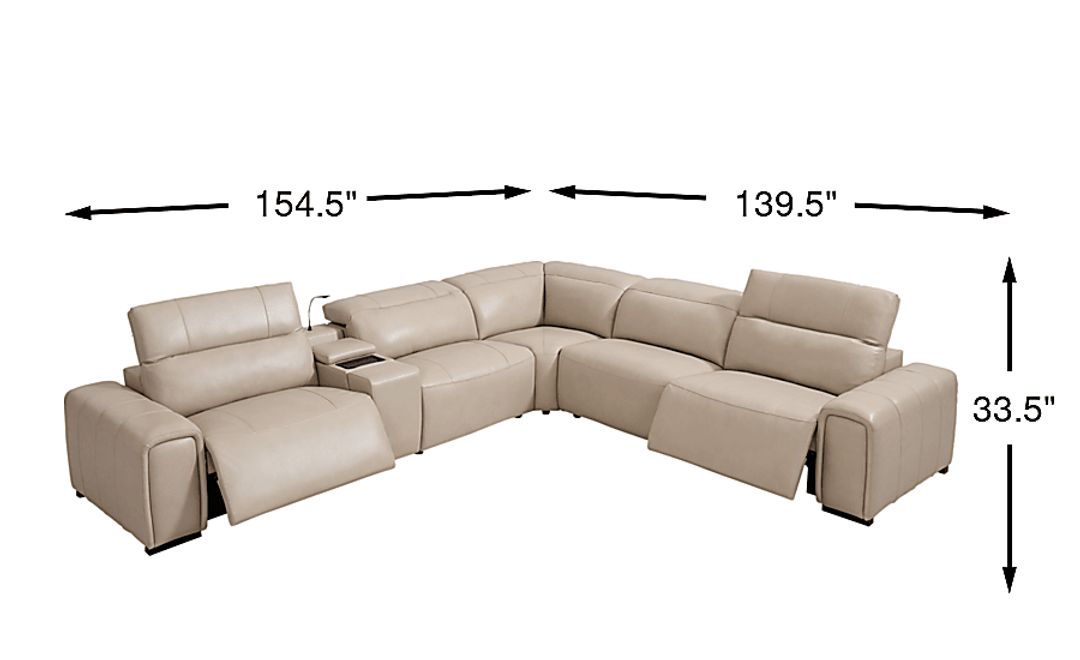 Huntington 6 Pc Leather Dual Power Reclining Sectional