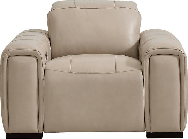 Huntington Ivory Leather Dual Power Recliner - Thumbnail - Image 2