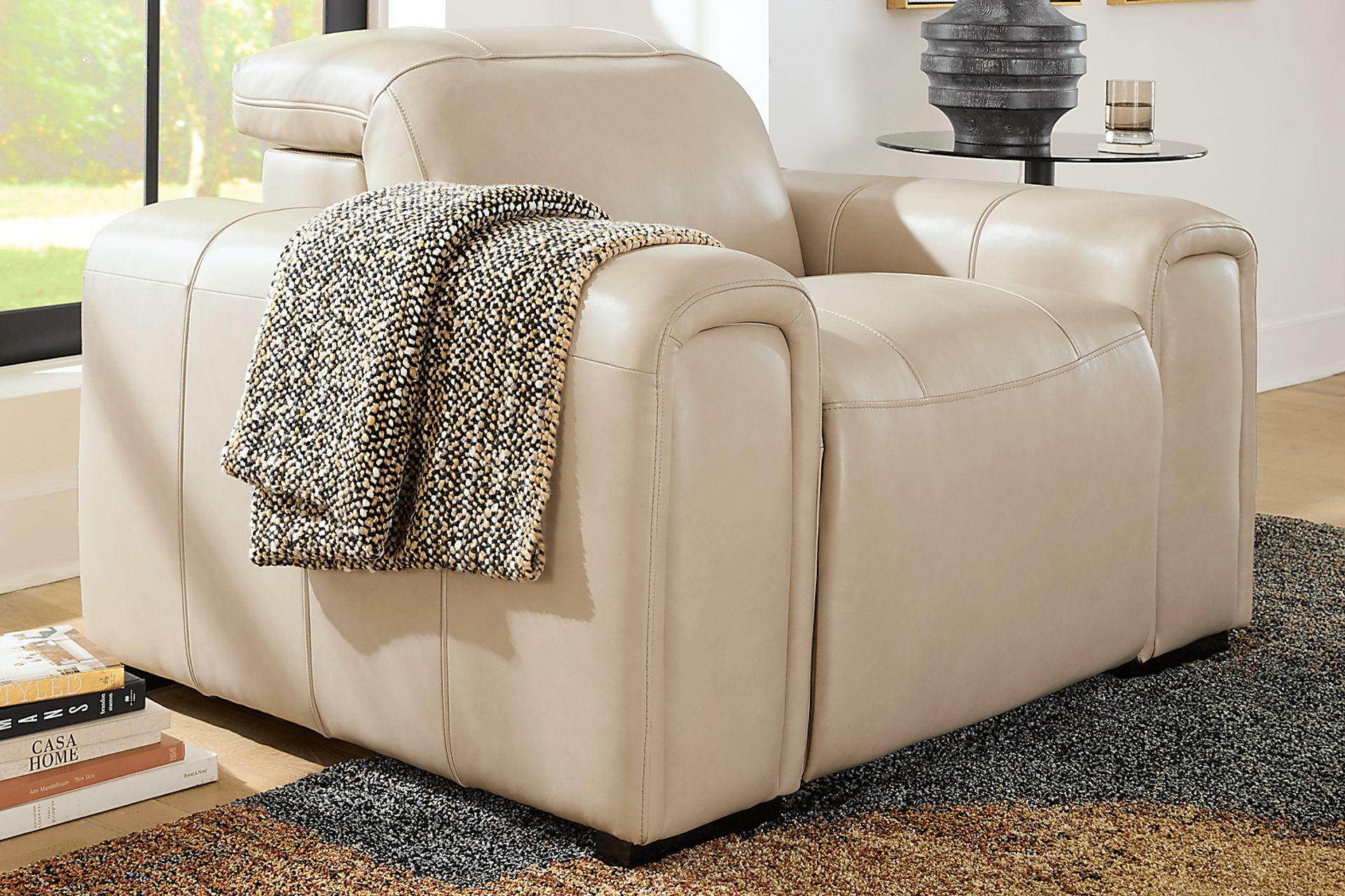 Huntington Ivory Leather Dual Power Recliner - Image 4