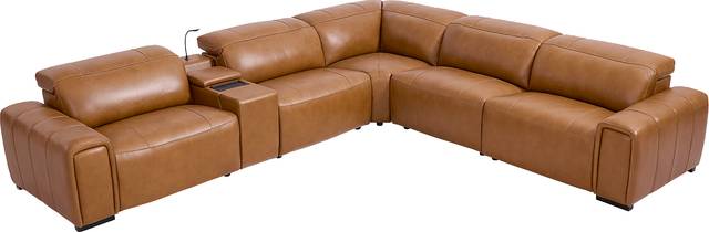 Huntington Saddle Leather 6 Pc Dual Power Reclining Sectional - Thumbnail - Image 3