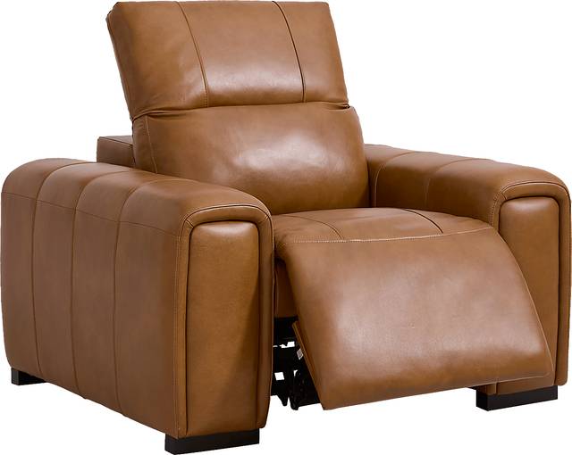 Huntington Saddle Leather Dual Power Recliner - Thumbnail - Image 1