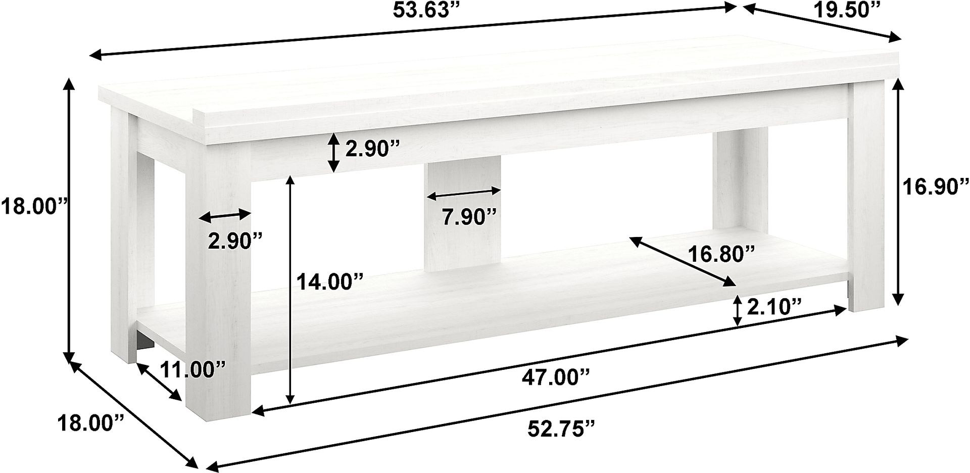 Hurndon White 54 in. Console - Image 9