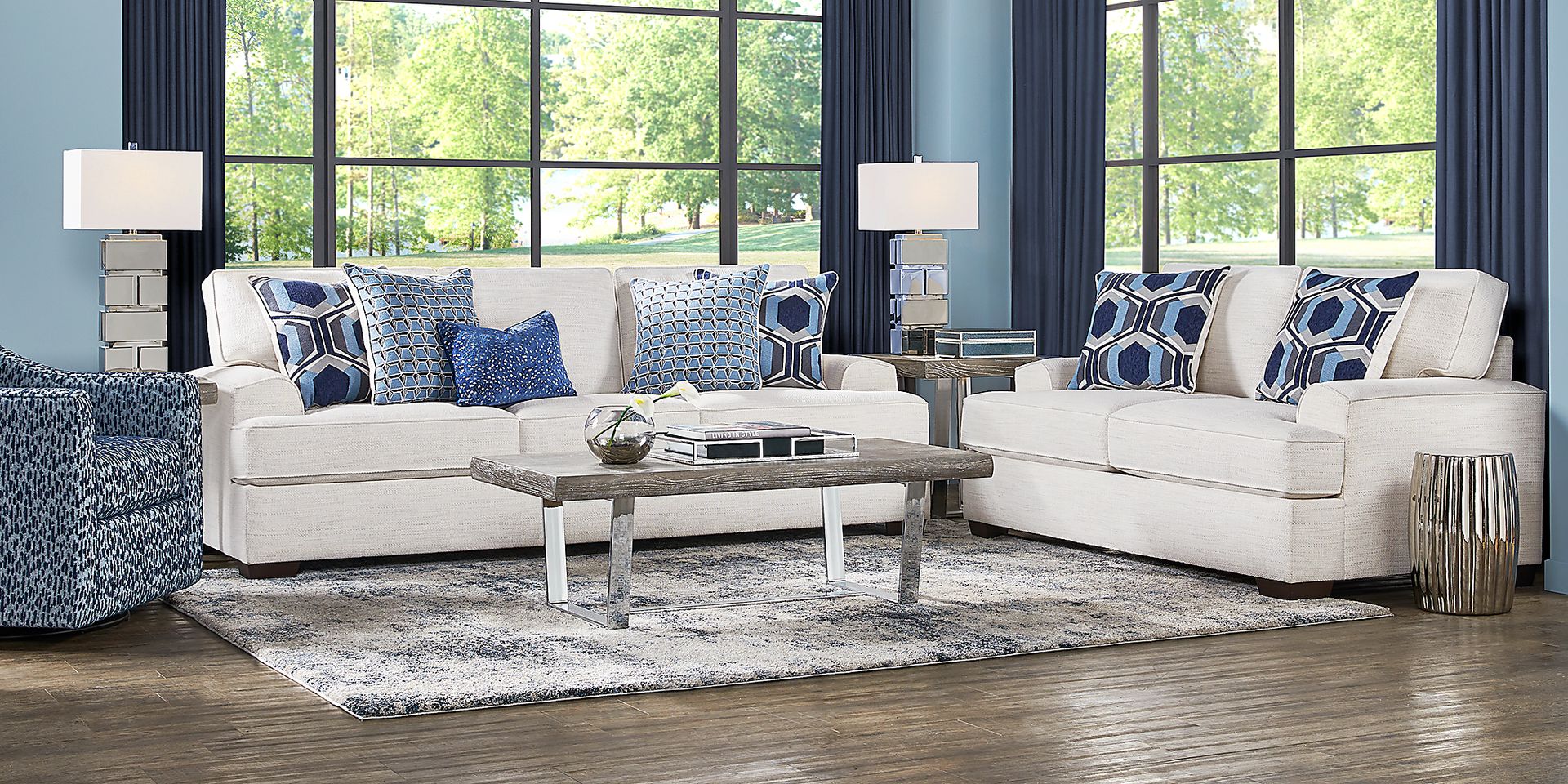 Hutchinson Blue Swivel Chair - Image 2