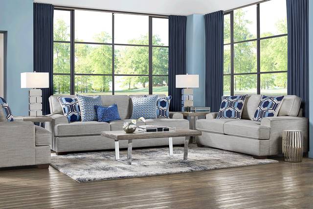 Hutchinson Gray 8 Pc Living Room - Thumbnail - Image 1