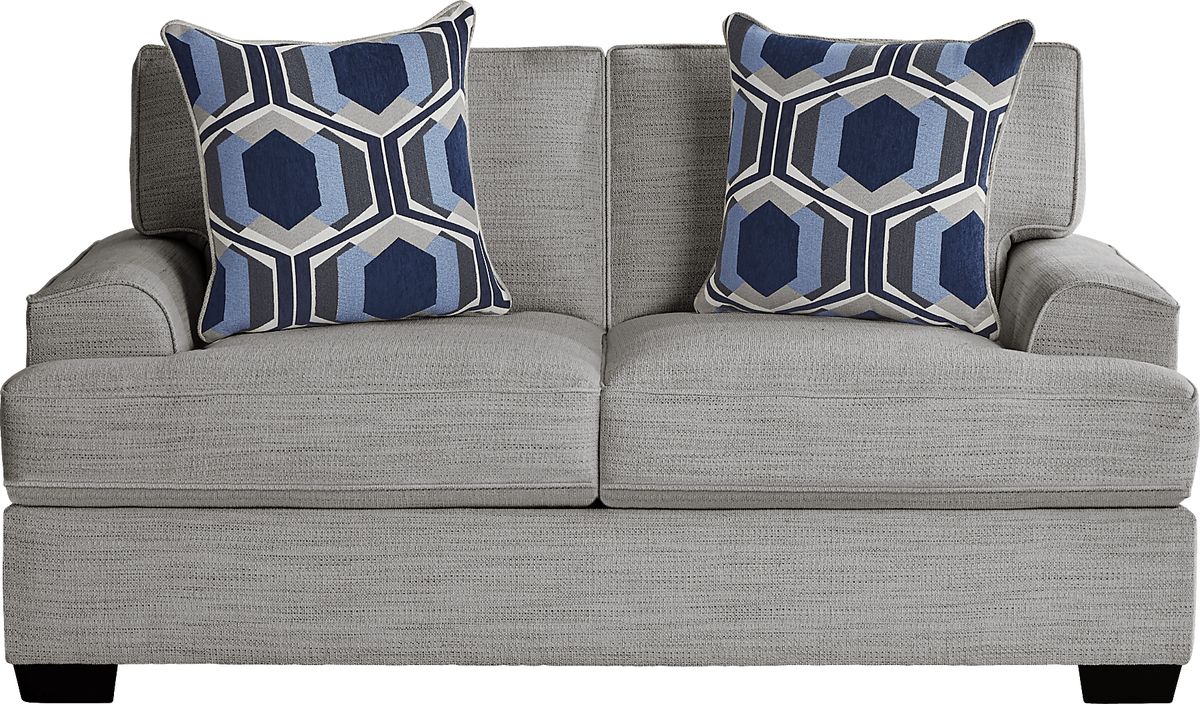 Hutchinson 2 Pc Gray Polyester Fabric Living Room Set With Sofa ...