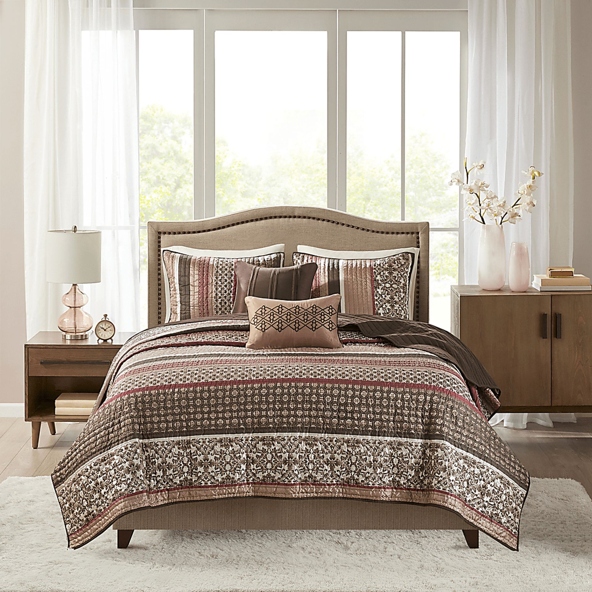 Huxley Red 5 Pc Full/Queen Coverlet Set - Image 5