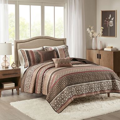 Huxley Red 5 Pc King Coverlet Set