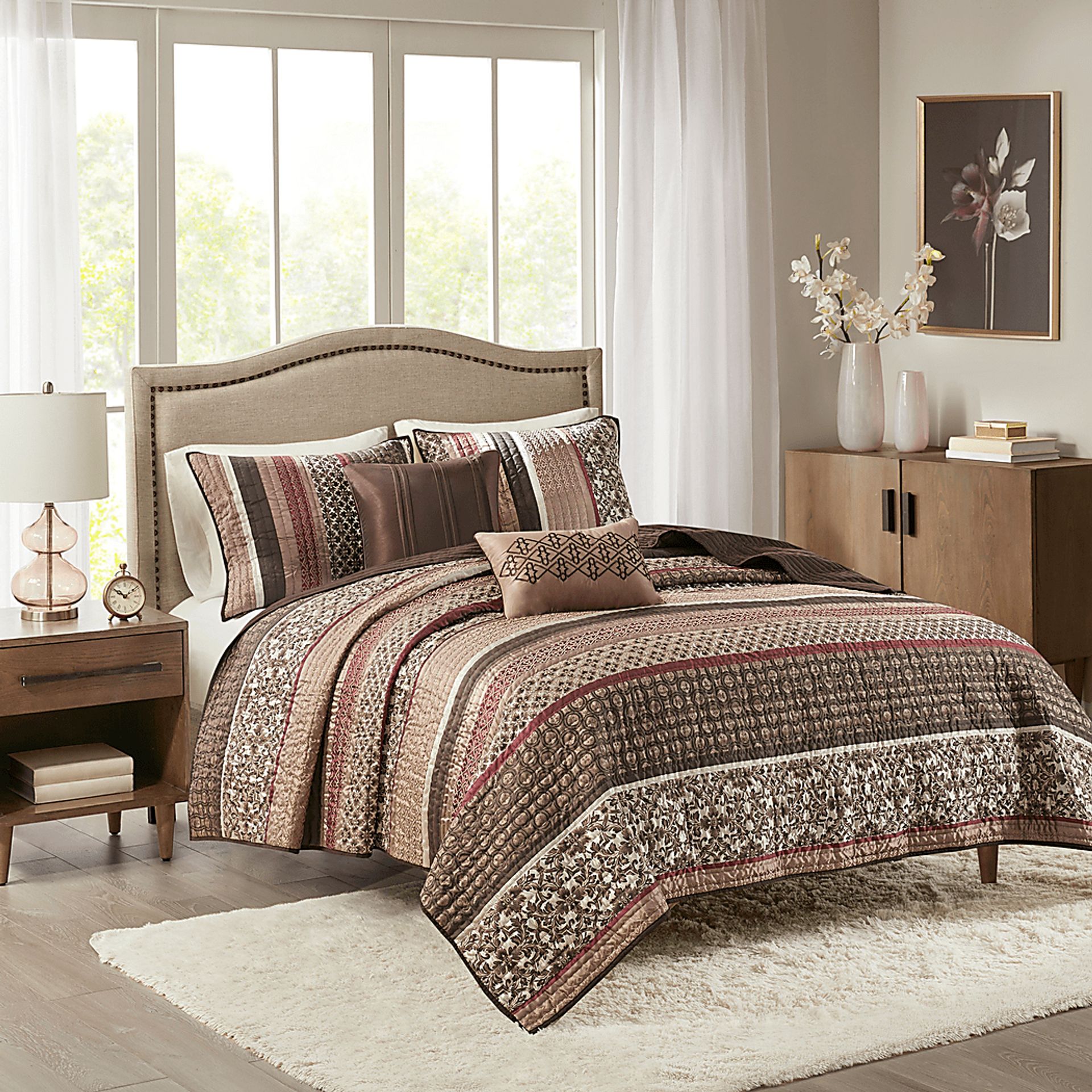 Huxley Red 5 Pc King Coverlet Set - Image 1