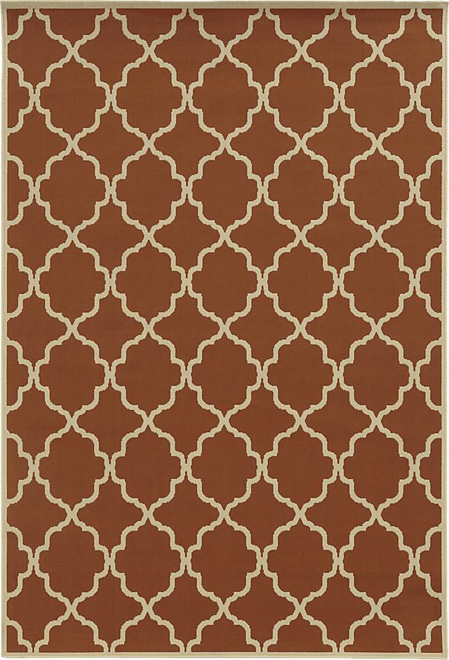 Huxton Orange 7'10 x 10'10 Indoor/Outdoor Rug - Thumbnail - Image 1