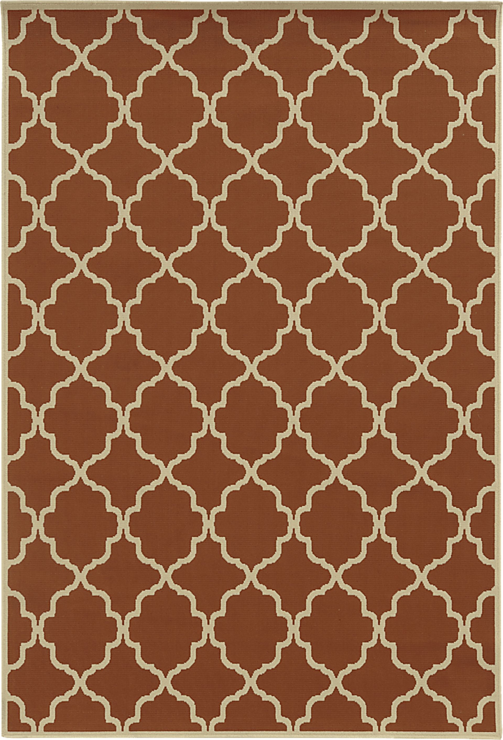 Huxton Orange 7'10 x 10'10 Indoor/Outdoor Rug - Image 1