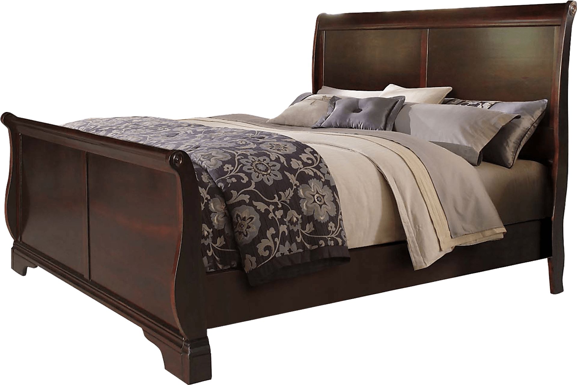 Hydeville Brown 3 Pc Queen Sleigh Bed - Image 1