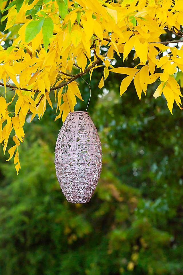 Hymin Estates Outdoor Pink Solar Lantern - Thumbnail - Image 2