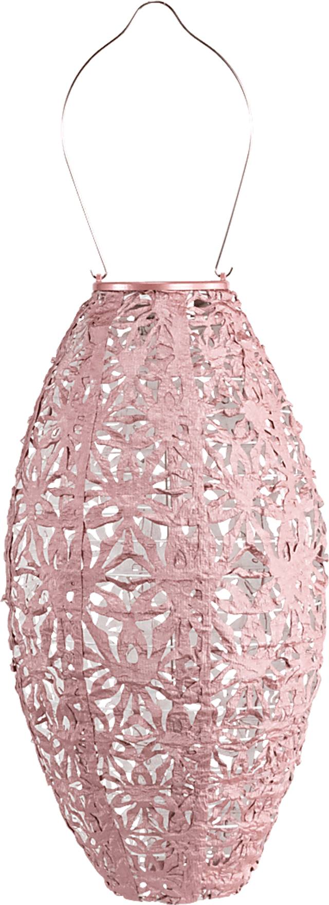 Hymin Estates Outdoor Pink Solar Lantern - Thumbnail - Image 1