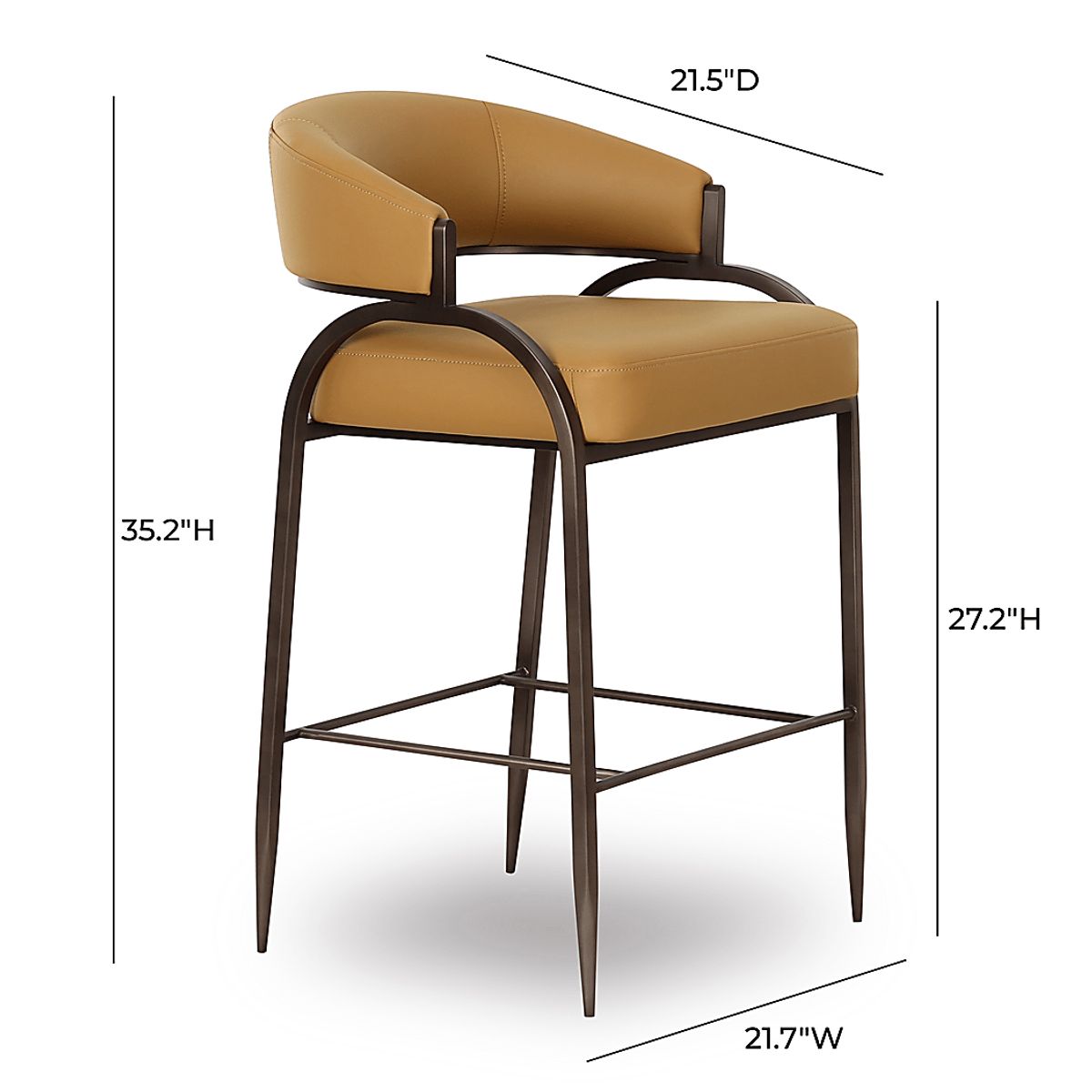 Ibapah II Tan Beige,Brown Polyurethane Fabric Counter Height Stool ...