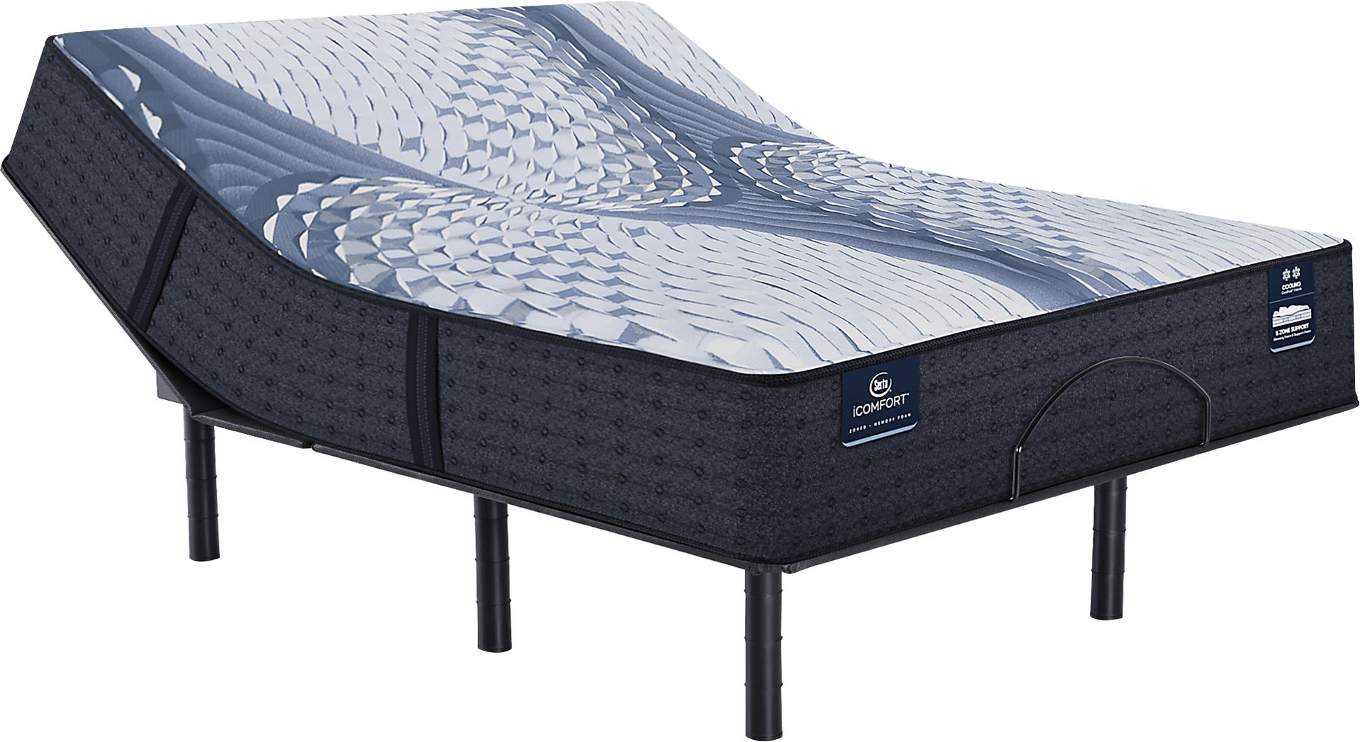 iComfort Iona Medium Queen Mattress Set with Head Up Only Base - Image 1