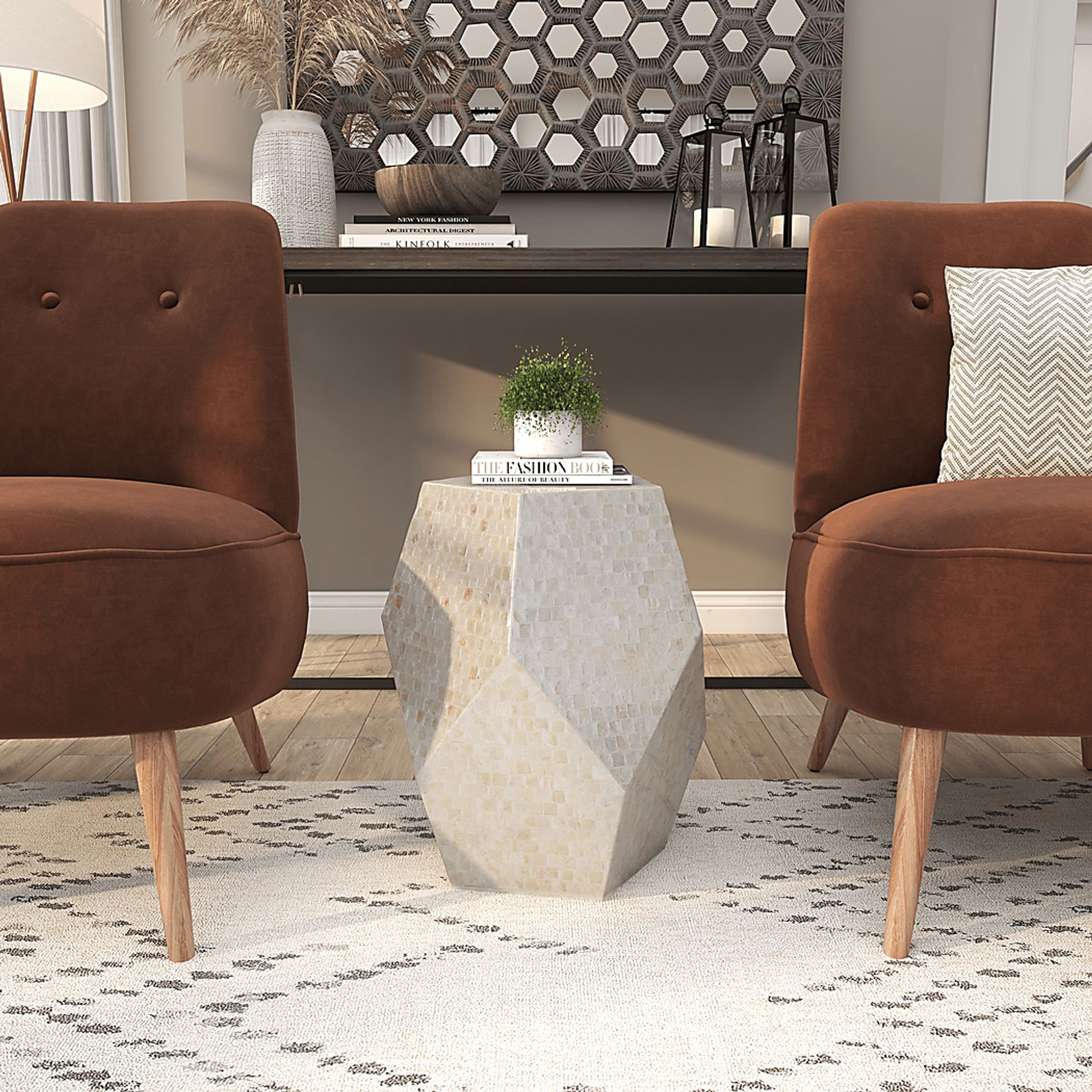 Idato Cream Accent Table - Image 2