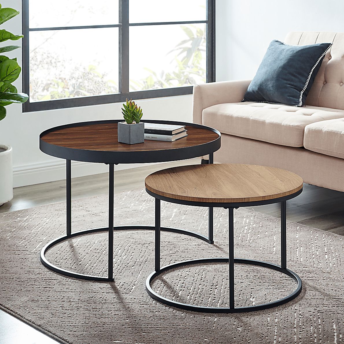 Idelbrook Walnut Nesting Cocktail Tables, Set of 2 Rooms To Go