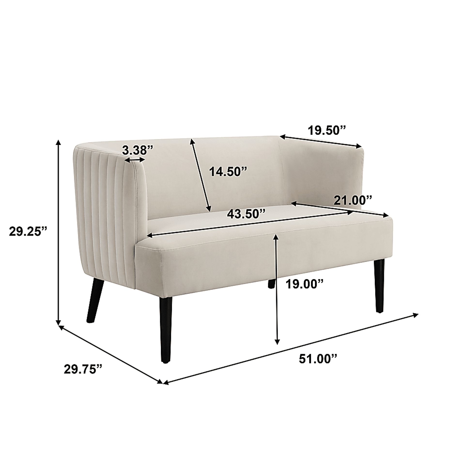 Idlegate Cream Loveseat - Image 8