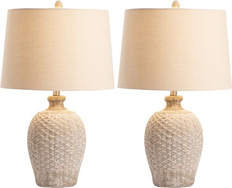 Idora Estates Cream Table Lamps, Set of 2