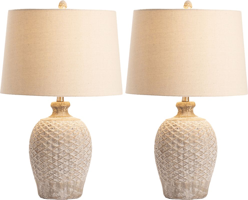 Idora Estates Cream Table Lamps, Set of 2