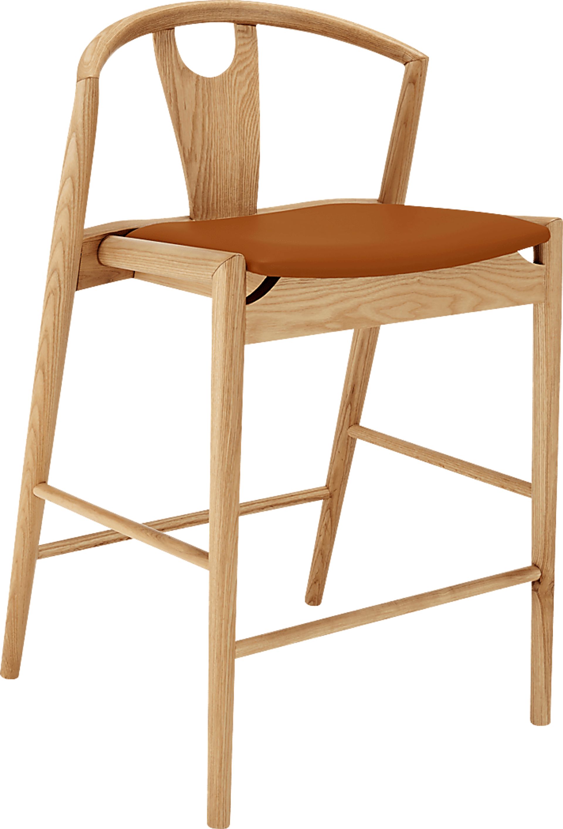Iduna II Tan and Natural Counter Height Stool - Image 2