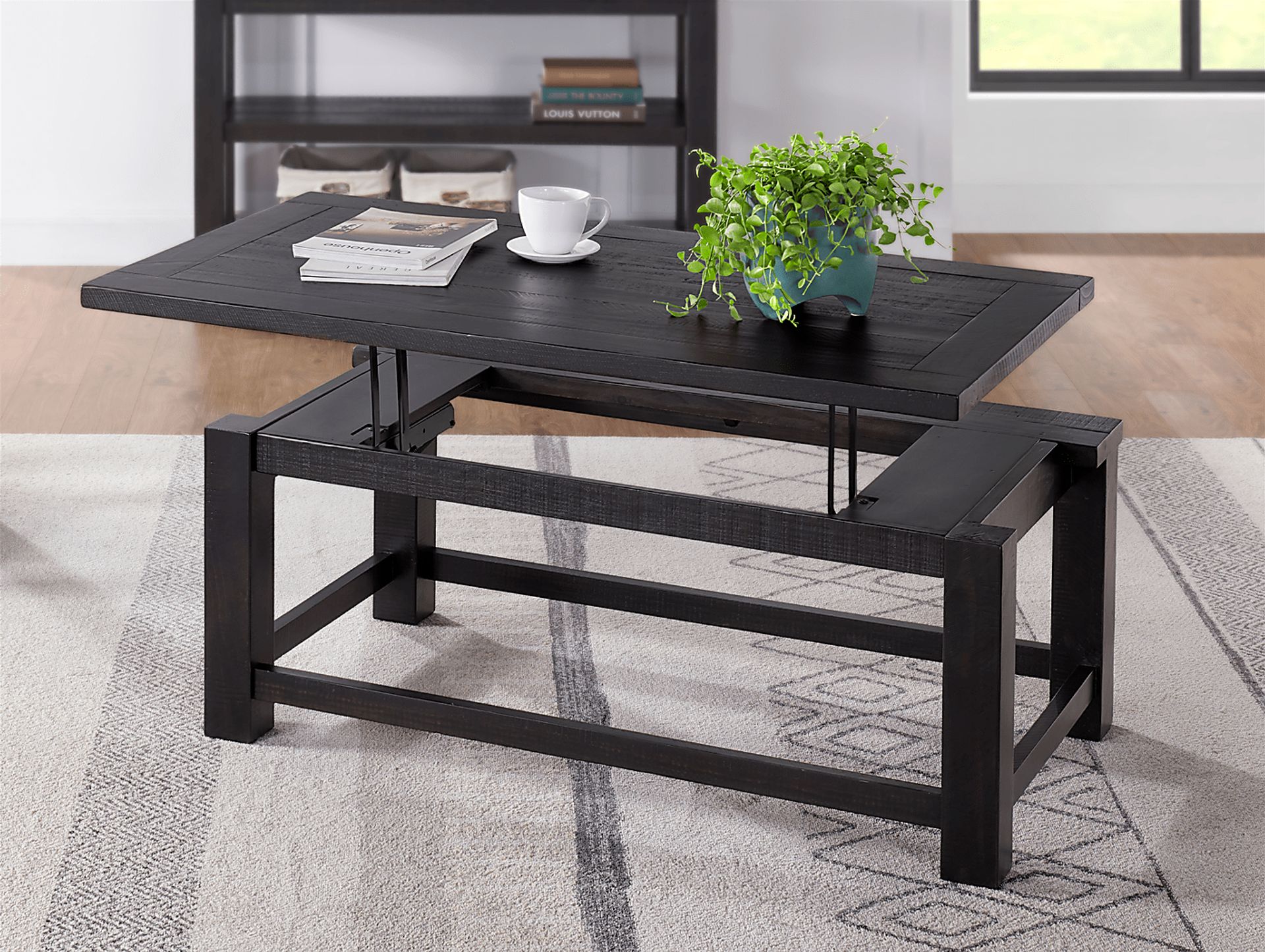 Idylwild Black Coffee Table with Lift Top - Image 7