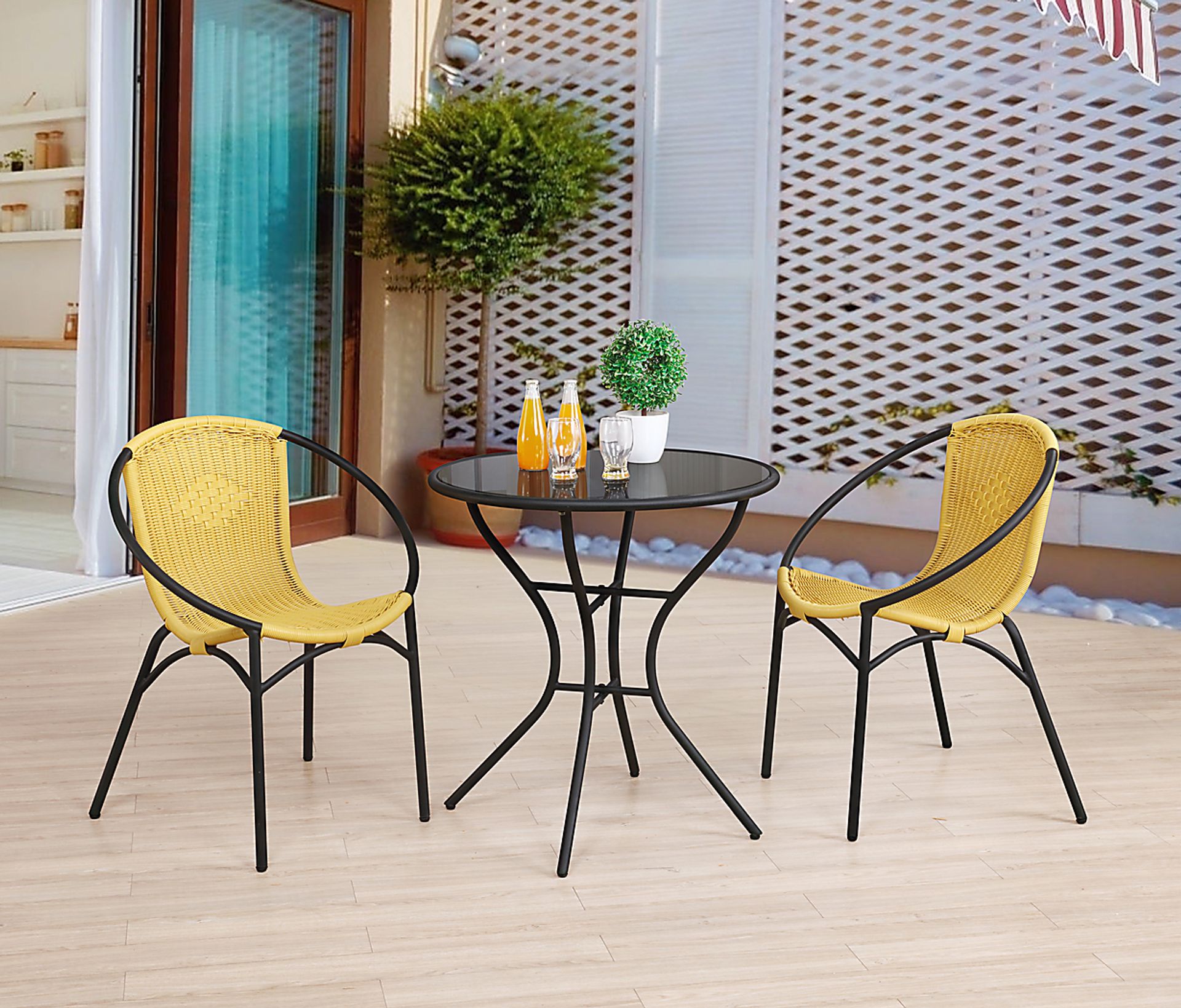Idylwood Yellow 3 Pc Outdoor Seating Set - Image 12