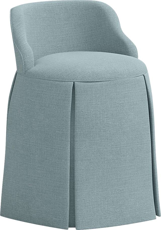 Ifanna Blue Skirted Vanity Chair - Thumbnail - Image 1