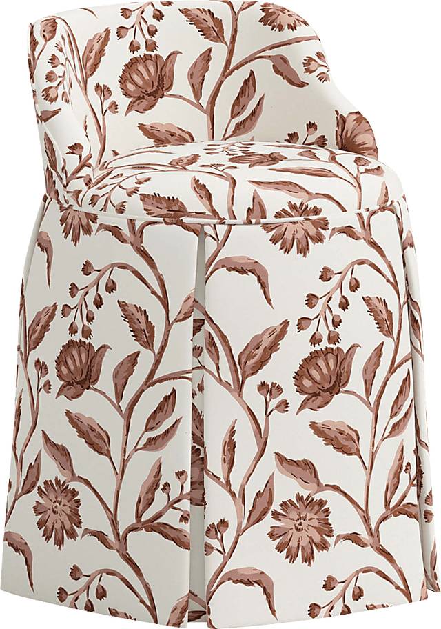 Ifanna Cream Skirted Vanity Chair - Thumbnail - Image 1
