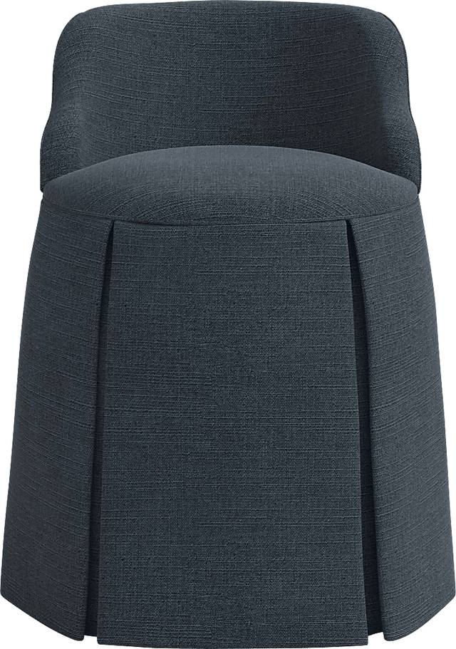 Ifanna Dark Blue Skirted Vanity Chair - Thumbnail - Image 3