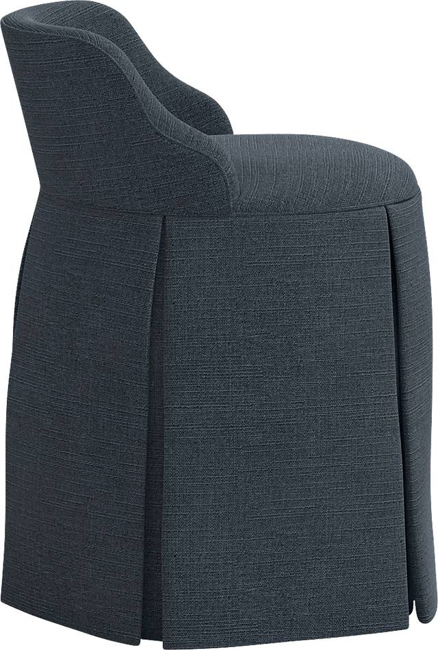 Ifanna Dark Blue Skirted Vanity Chair - Thumbnail - Image 4