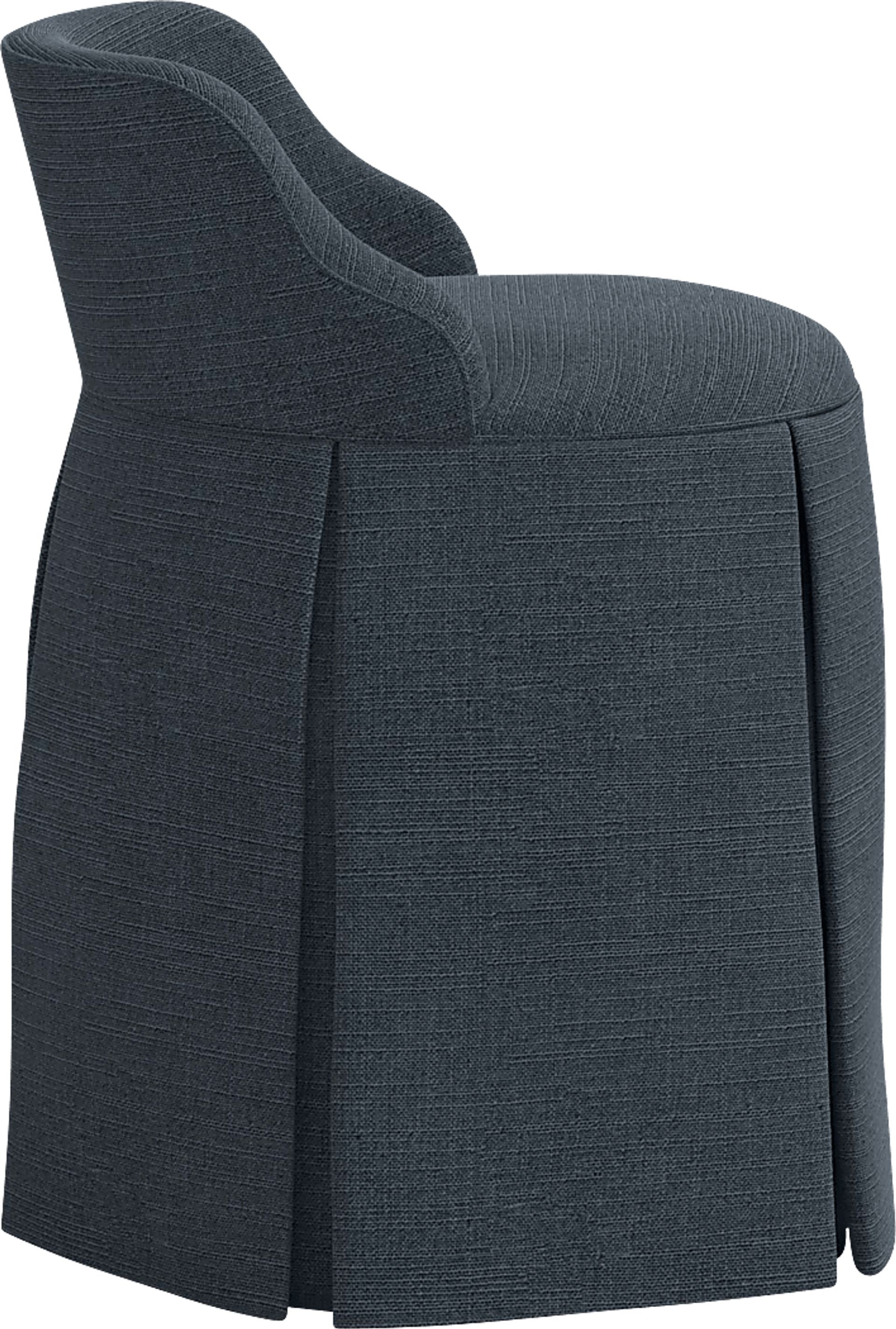 Ifanna Dark Blue Skirted Vanity Chair - Image 4