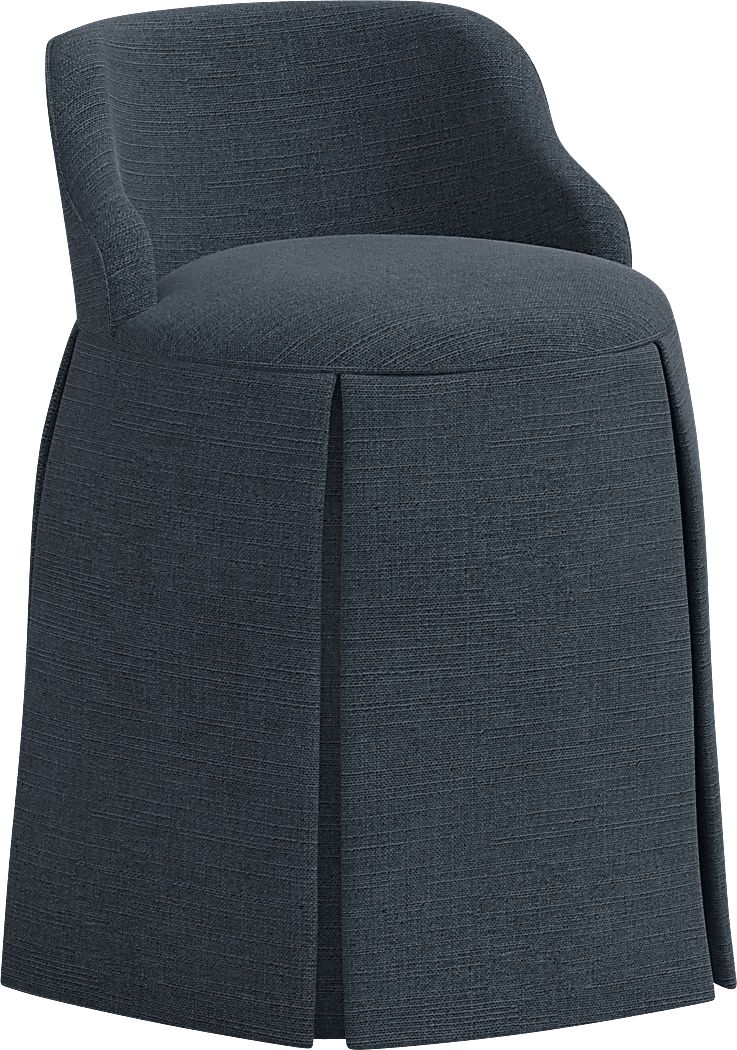 Ifanna Dark Blue Skirted Vanity Chair