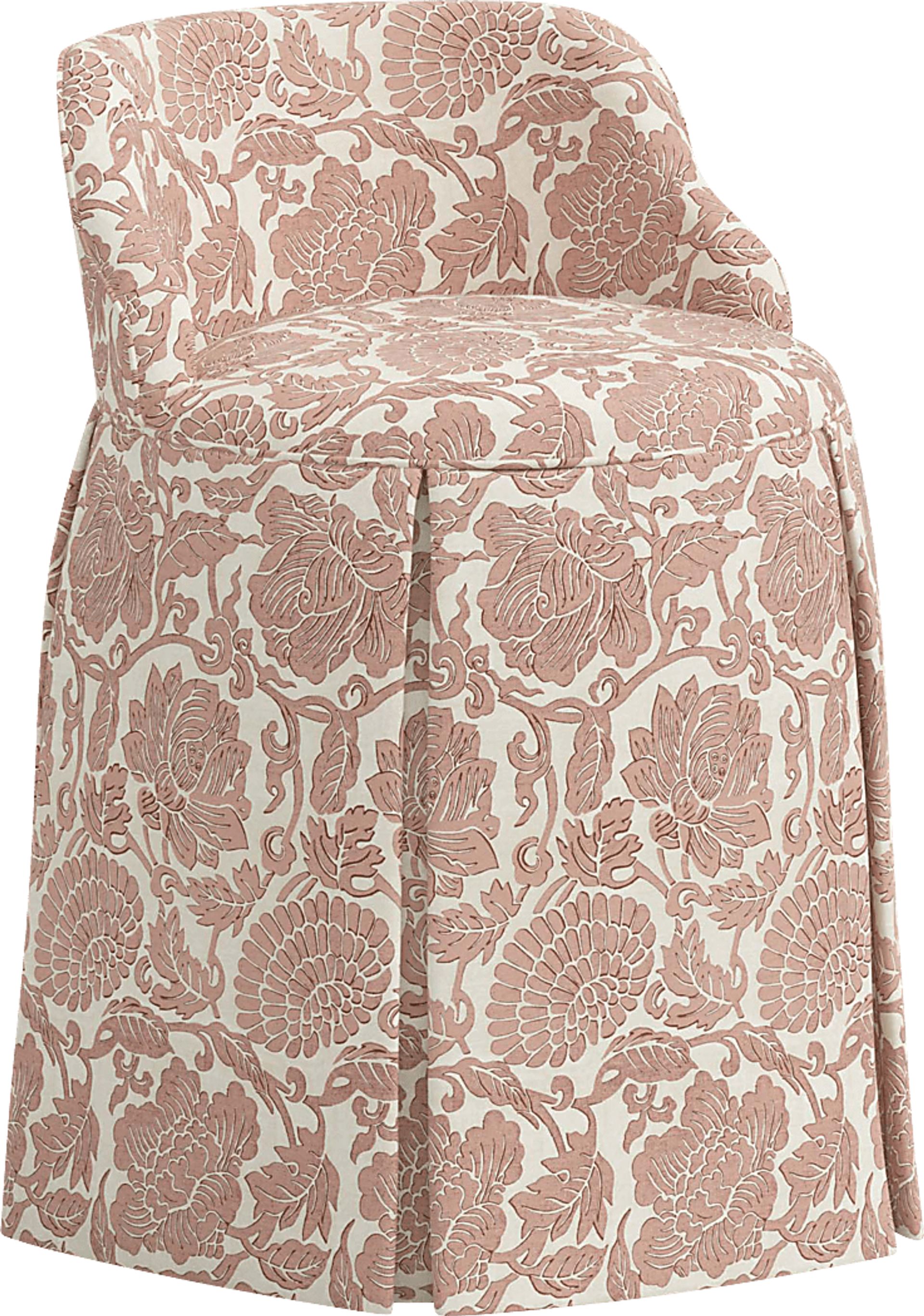 Ifanna Pink Skirted Vanity Chair - Image 1