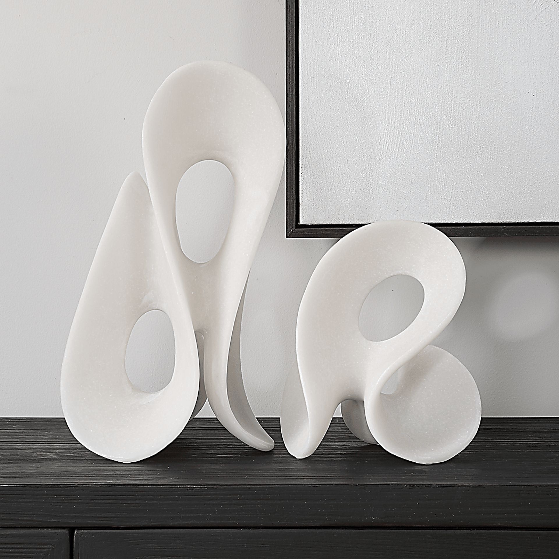 Iglu White Sculpture, Set of 2 - Image 3