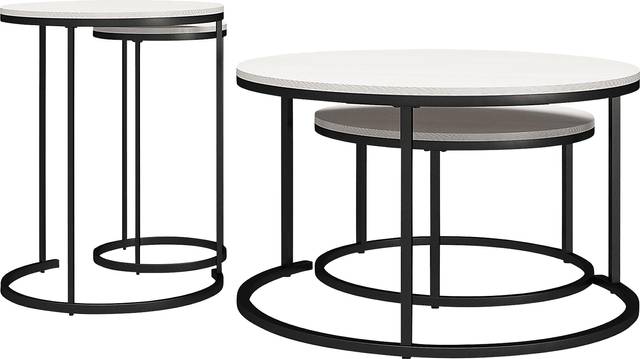 Ignatz Ivory Nesting Cocktail and End Table, Set of 4 - Thumbnail - Image 3