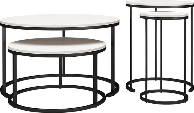 Ignatz Ivory Nesting Cocktail and End Table, Set of 4