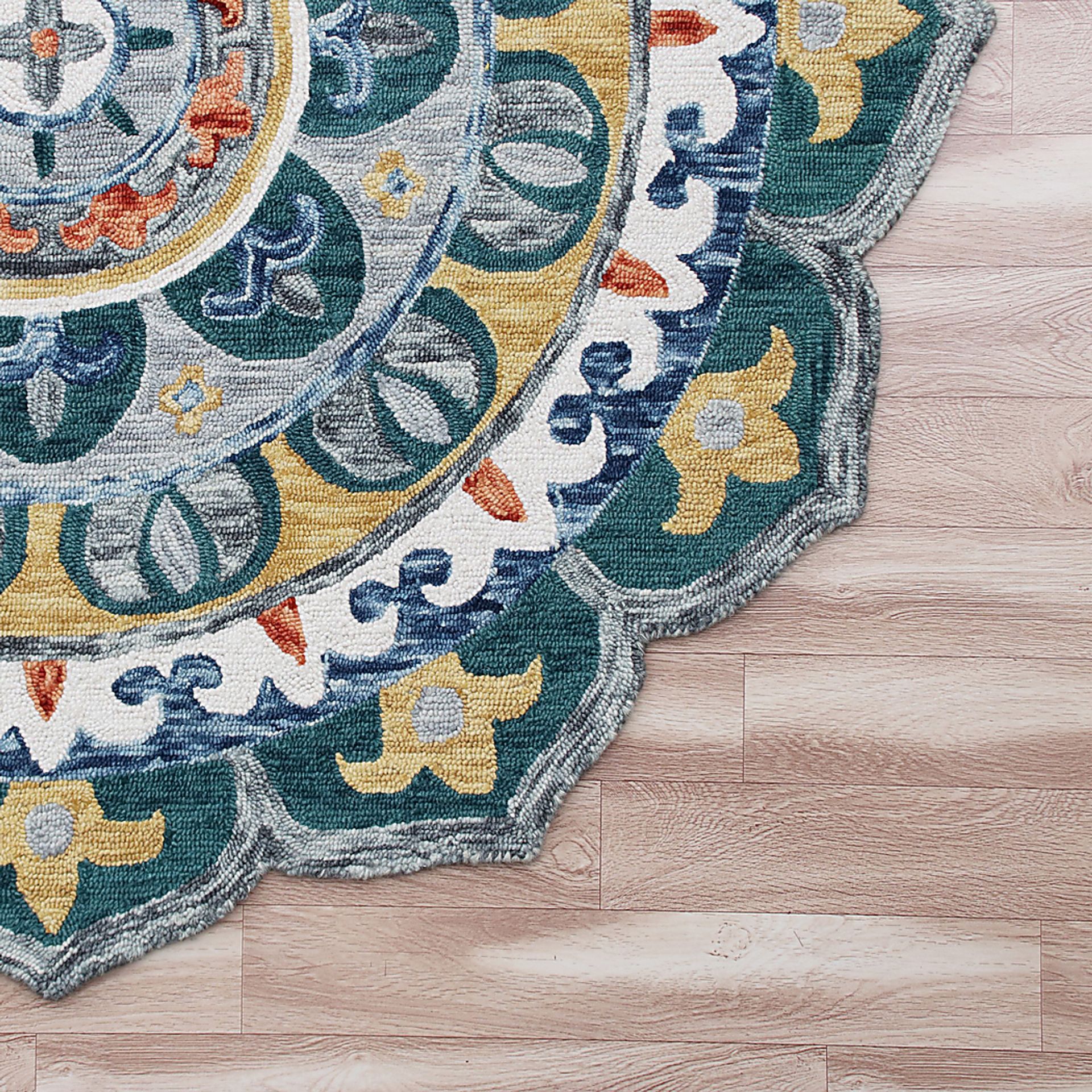 Igni Teal 4' Round Rug - Image 4