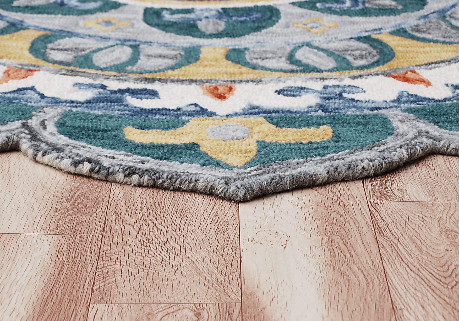 Igni Teal 4' Round Rug - Image 6