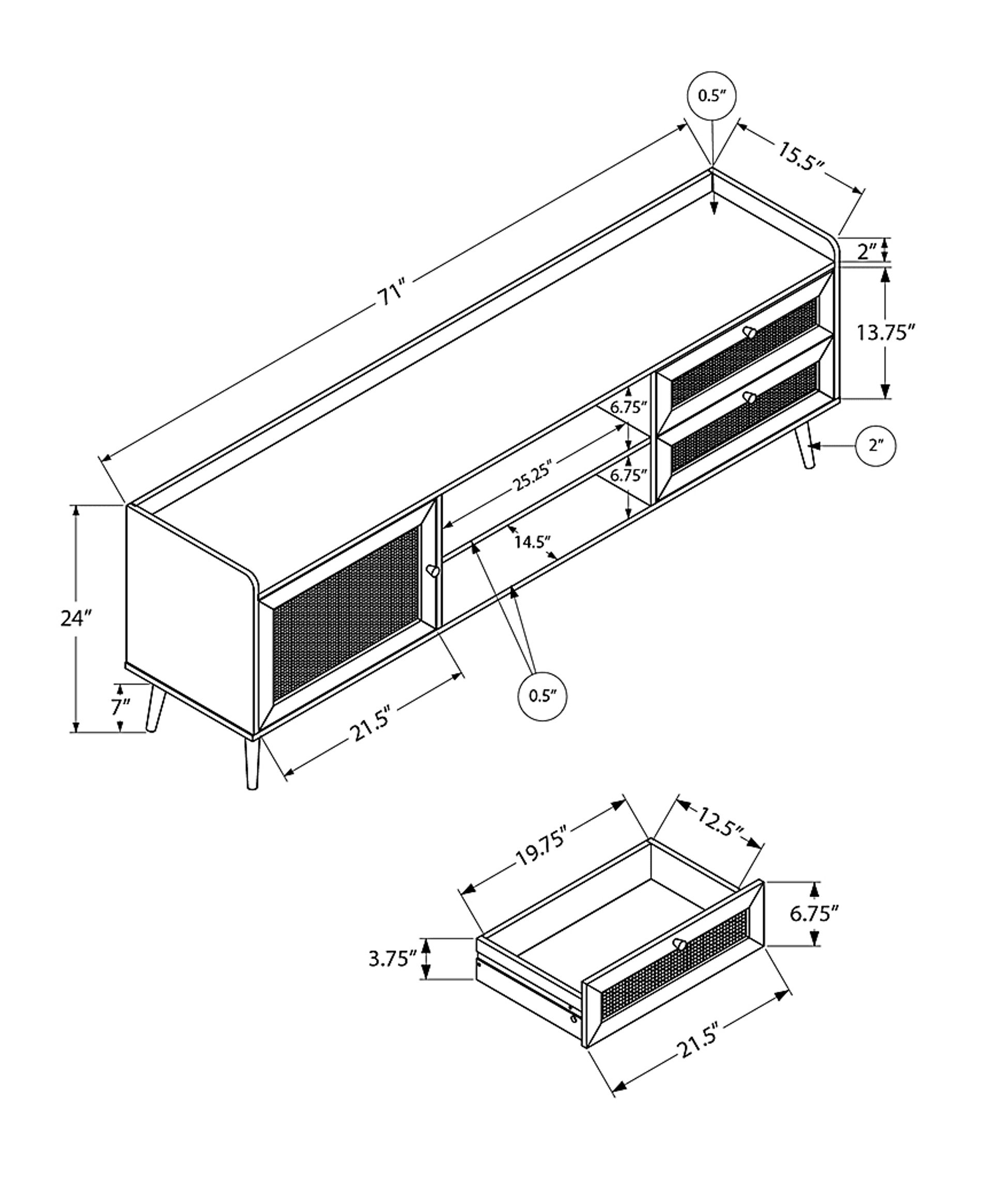 Ihiko Black 72 in. Console - Image 3