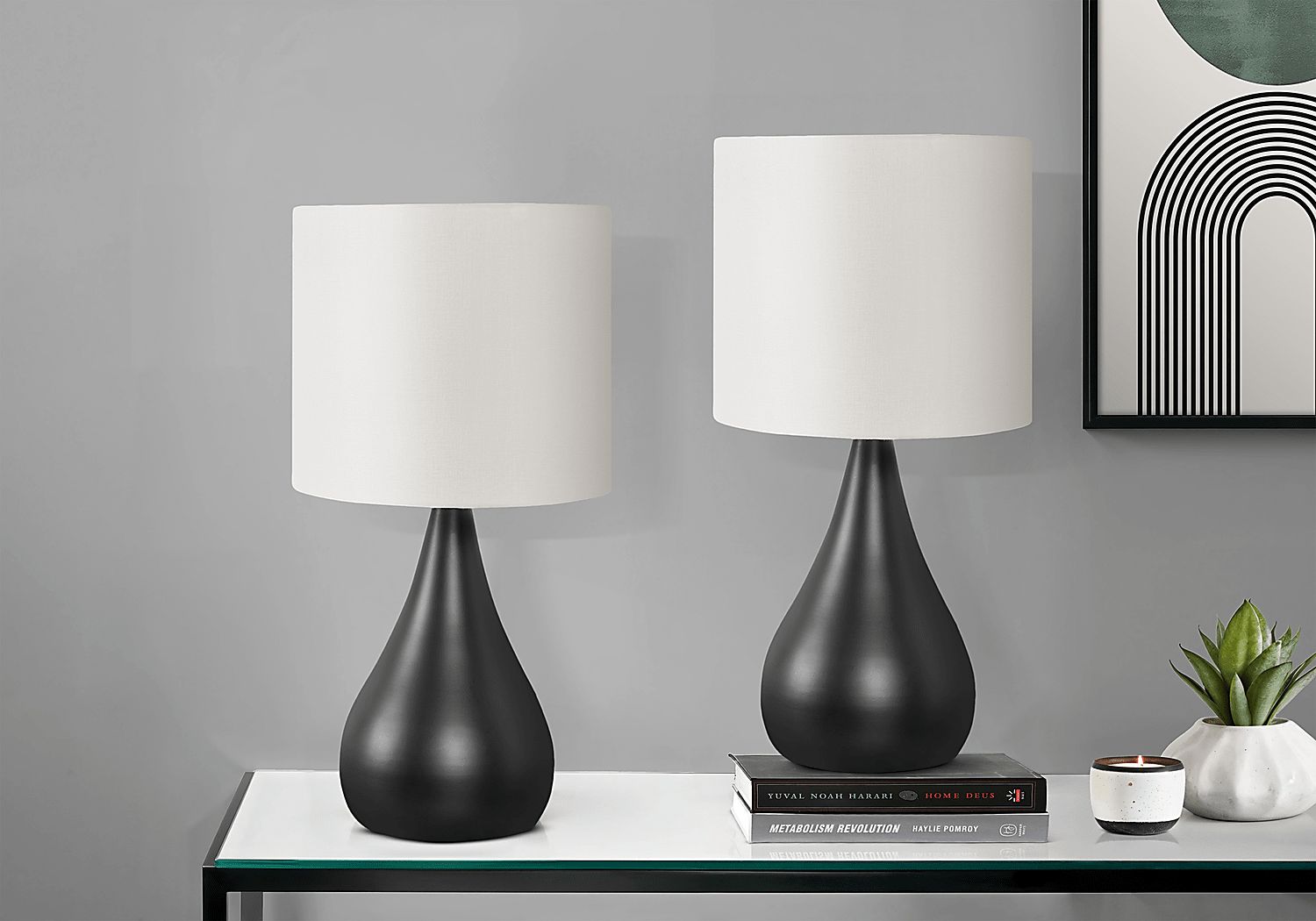 Iliad Point Black Lamp, Set of 2 - Thumbnail 2