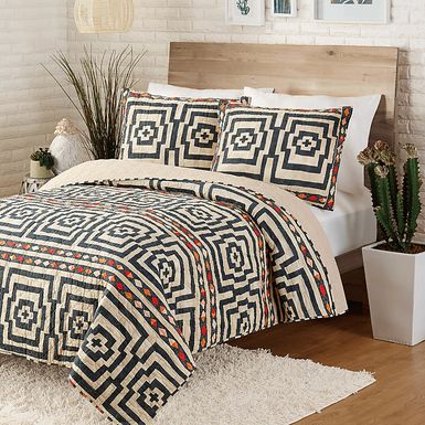 Imlay Black Full/Queen 3 Pc Quilt Set