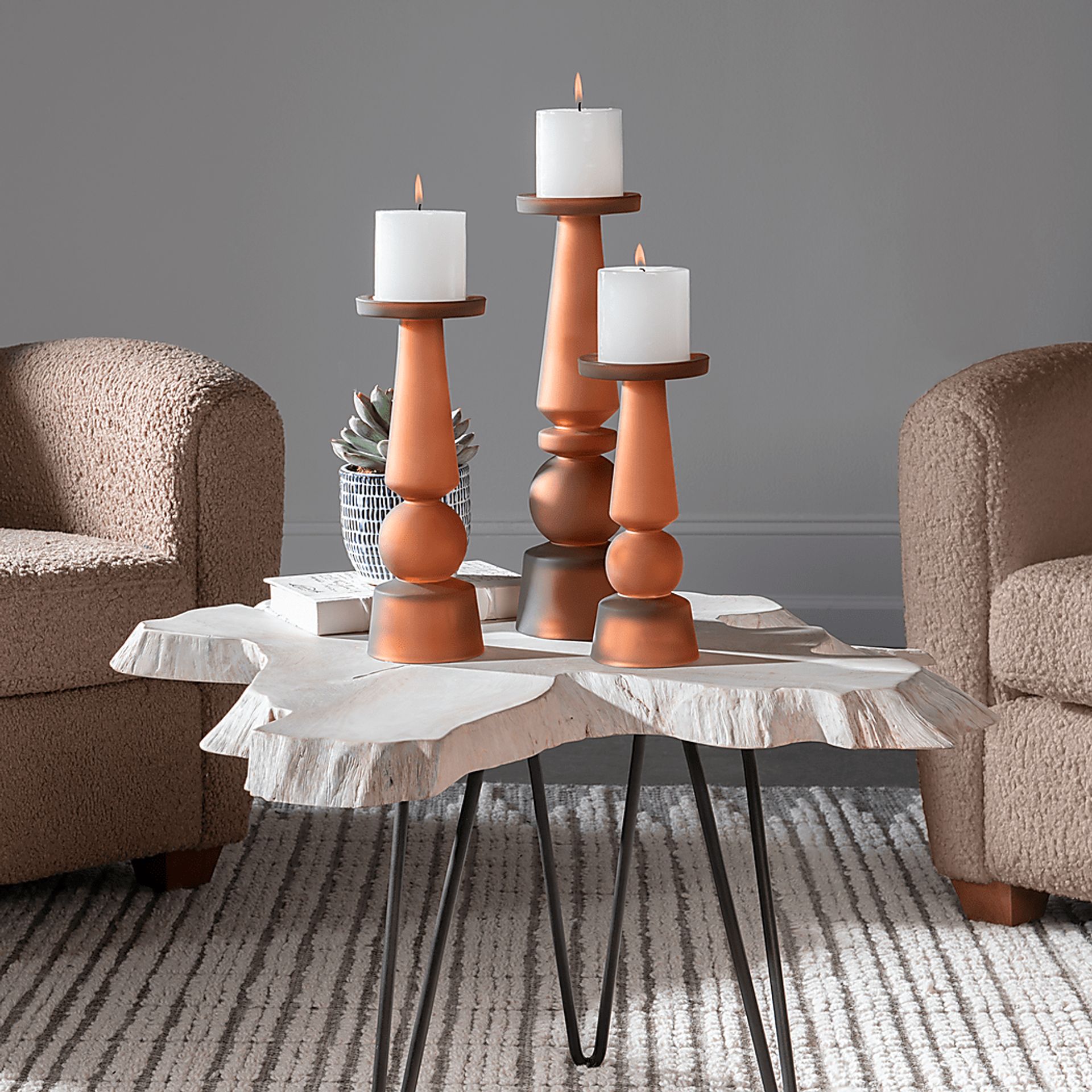 Imlayy Brown Candle Holder, Set of 3 - Image 2